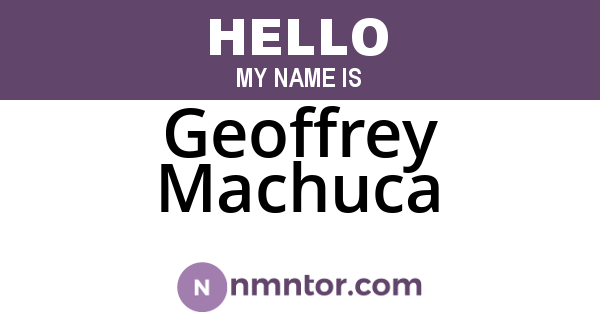Geoffrey Machuca