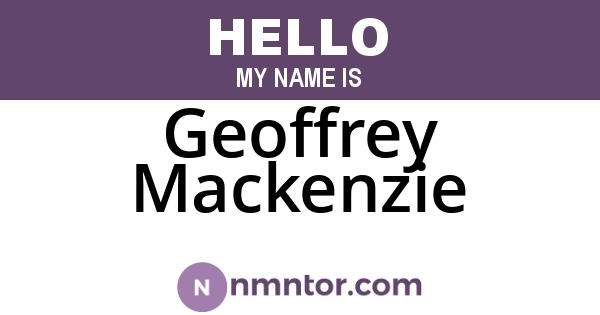 Geoffrey Mackenzie