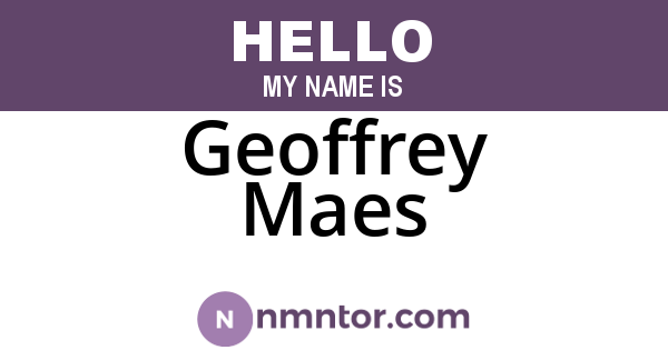 Geoffrey Maes