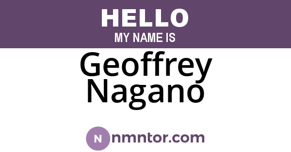 Geoffrey Nagano