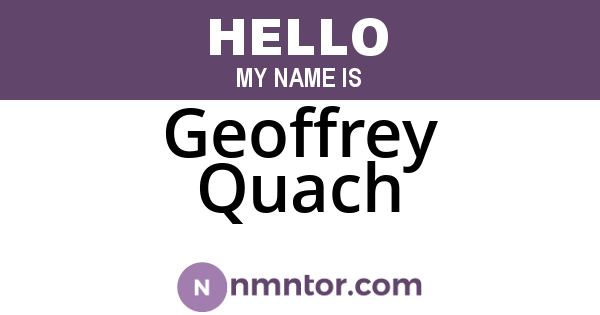 Geoffrey Quach