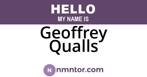 Geoffrey Qualls