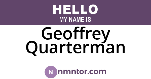 Geoffrey Quarterman
