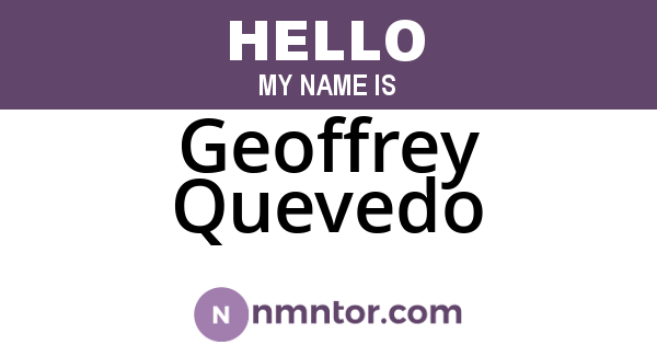 Geoffrey Quevedo