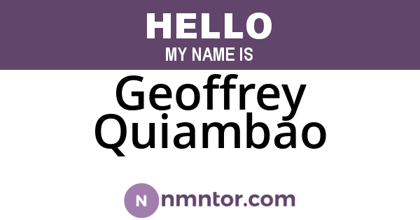 Geoffrey Quiambao
