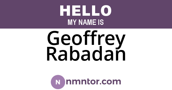 Geoffrey Rabadan