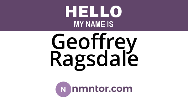 Geoffrey Ragsdale
