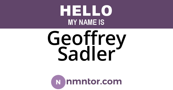 Geoffrey Sadler
