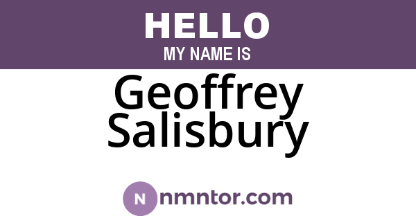 Geoffrey Salisbury