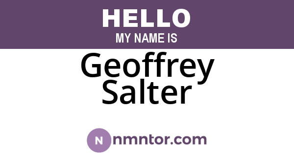Geoffrey Salter