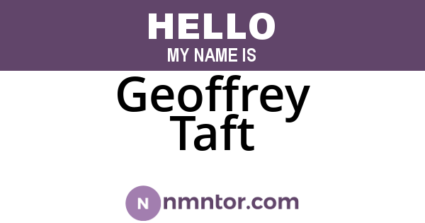 Geoffrey Taft