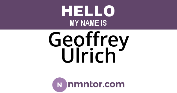 Geoffrey Ulrich