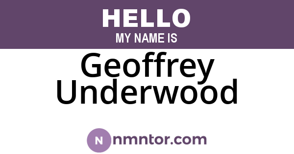 Geoffrey Underwood