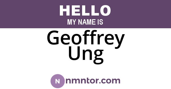 Geoffrey Ung