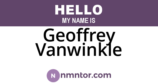Geoffrey Vanwinkle