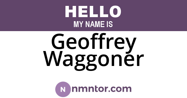 Geoffrey Waggoner