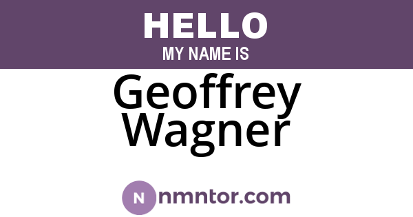 Geoffrey Wagner