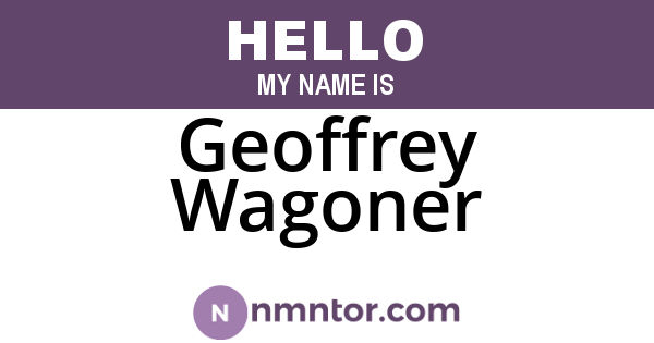 Geoffrey Wagoner