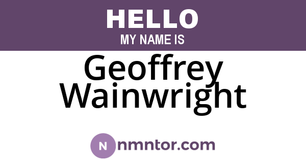 Geoffrey Wainwright