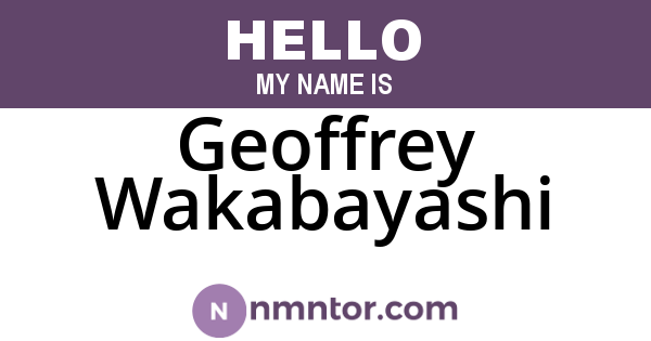Geoffrey Wakabayashi