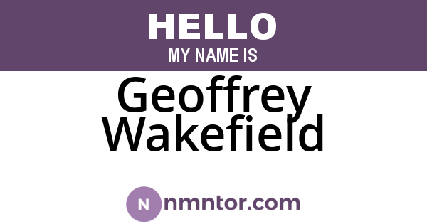 Geoffrey Wakefield
