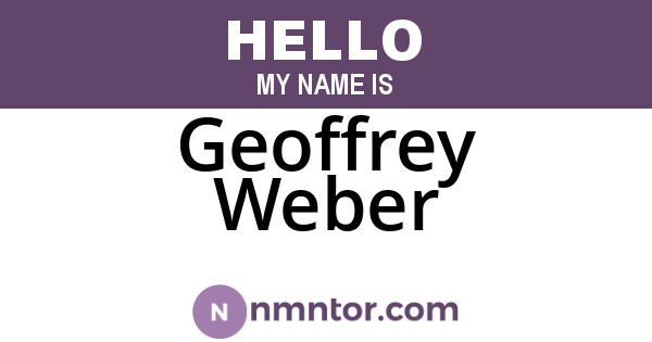 Geoffrey Weber