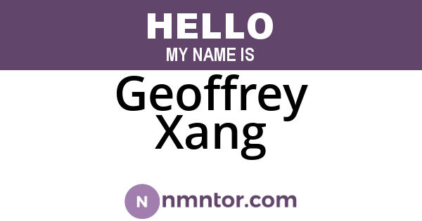 Geoffrey Xang