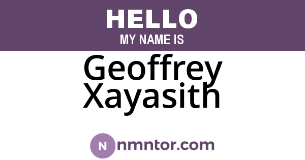 Geoffrey Xayasith