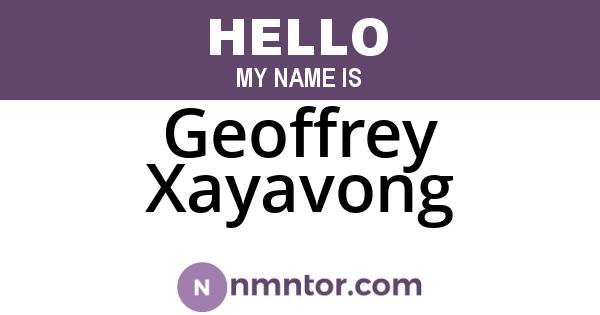 Geoffrey Xayavong