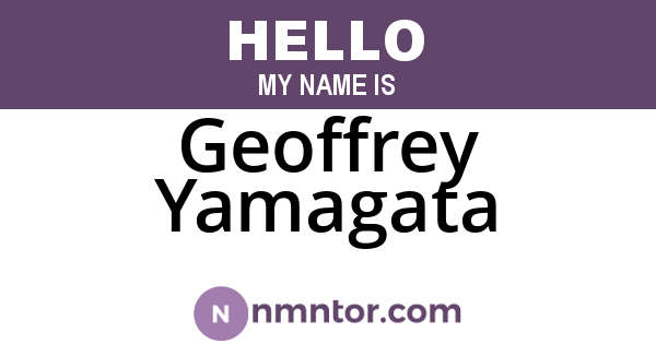 Geoffrey Yamagata