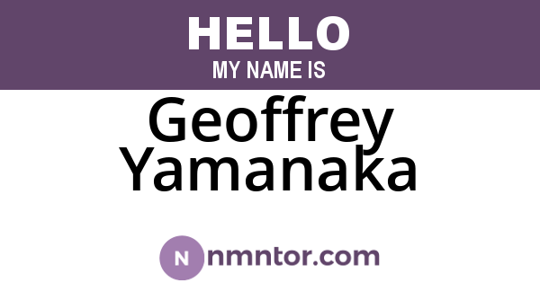 Geoffrey Yamanaka