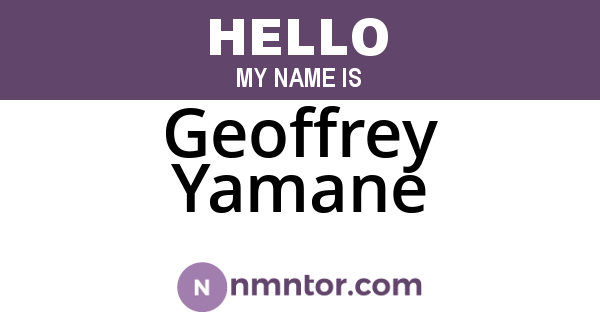 Geoffrey Yamane