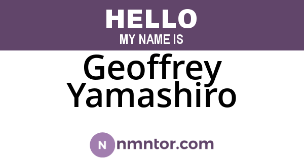 Geoffrey Yamashiro