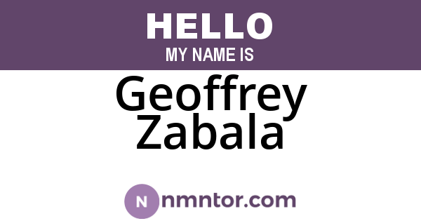 Geoffrey Zabala