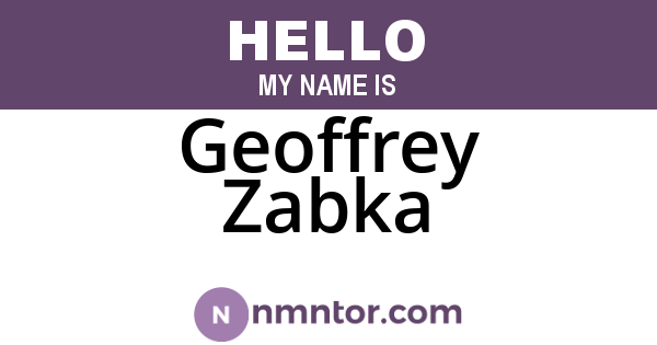 Geoffrey Zabka