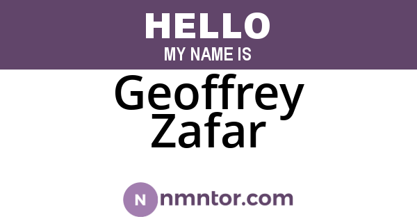 Geoffrey Zafar