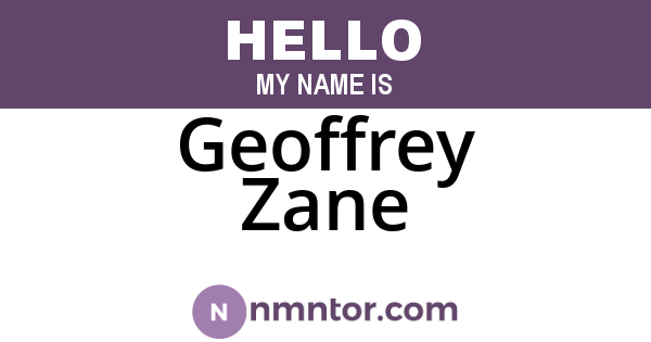 Geoffrey Zane