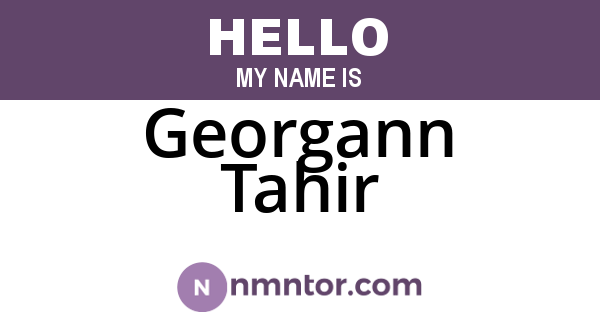 Georgann Tahir