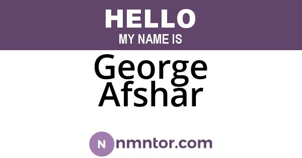 George Afshar