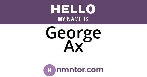 George Ax