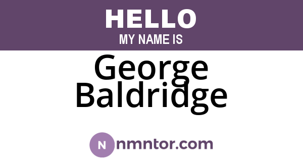George Baldridge