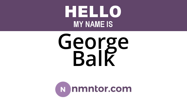 George Balk