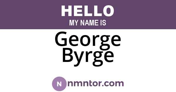 George Byrge