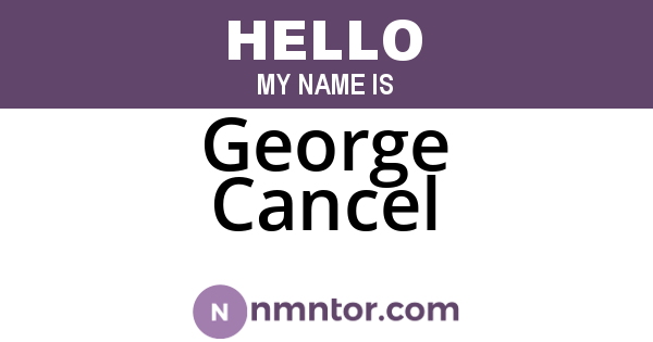 George Cancel