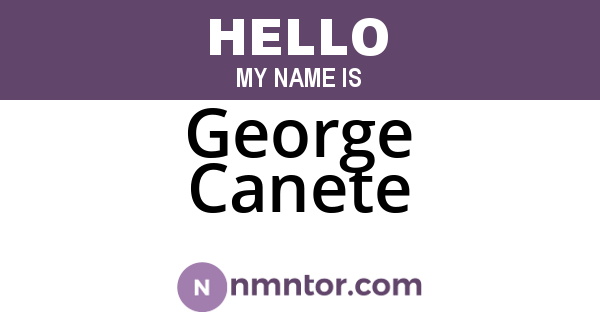 George Canete