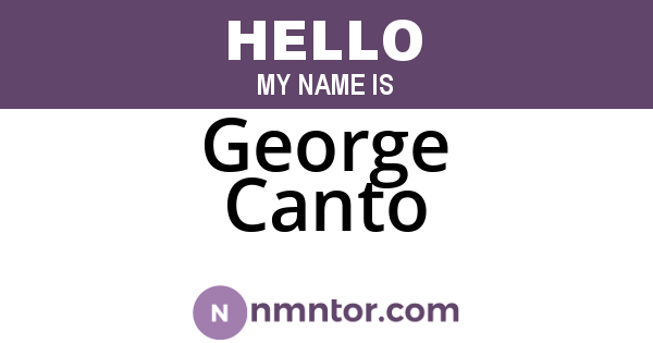 George Canto