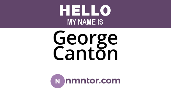 George Canton