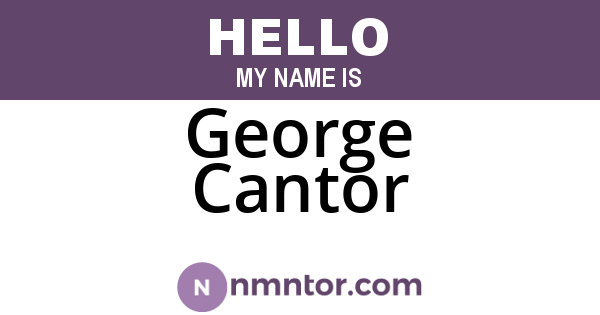 George Cantor