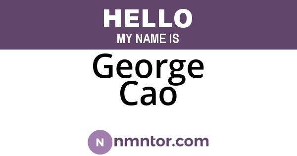 George Cao