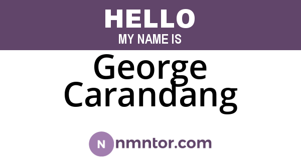 George Carandang